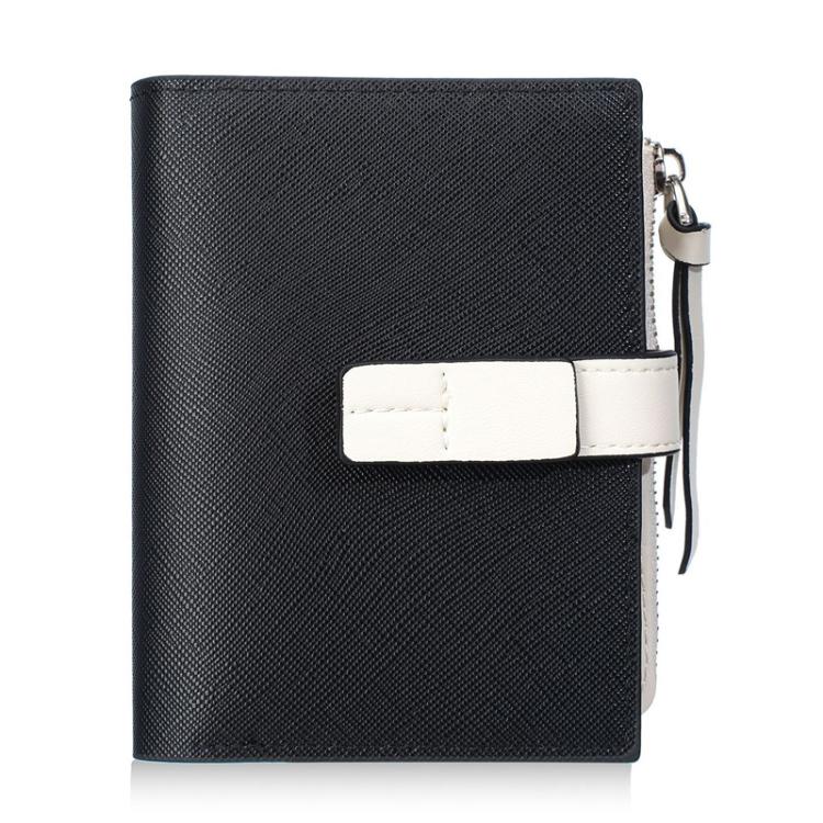 Portafoglio compatto da donna Baellerry N7101 con chiusura a scatto, scomparti multipli per carte e tasca portamonete con cerniera.