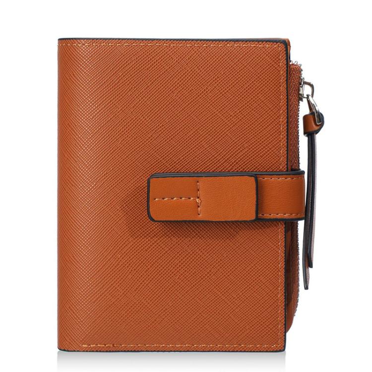 Portafoglio compatto da donna Baellerry N7101 con chiusura a scatto, scomparti multipli per carte e tasca portamonete con cerniera.