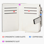 Portafoglio compatto da donna Baellerry N7101 con chiusura a scatto, scomparti multipli per carte e tasca portamonete con cerniera.
