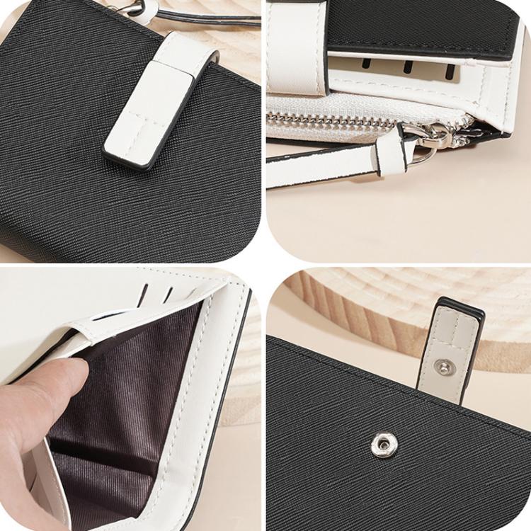 Portafoglio compatto da donna Baellerry N7101 con chiusura a scatto, scomparti multipli per carte e tasca portamonete con cerniera.