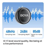 Microfono lavalier wireless BOYA LINK3 con riduzione rumore IA