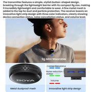 Microfono lavalier wireless BOYA LINK3 con riduzione rumore IA