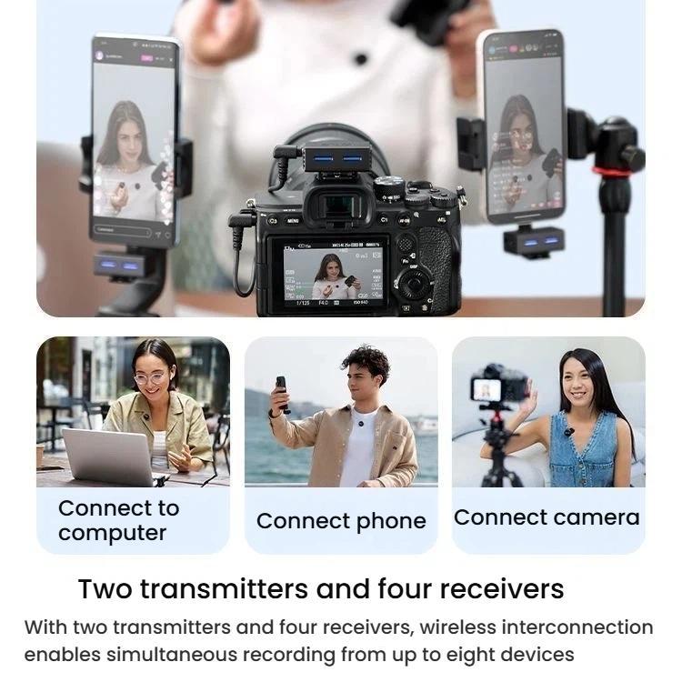 Microfono lavalier wireless BOYA LINK3 con riduzione rumore IA