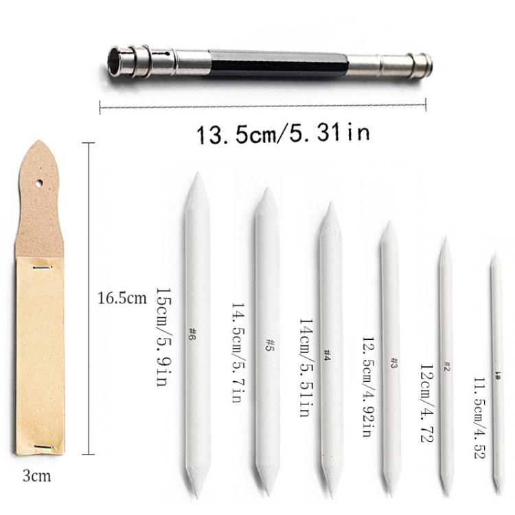 Set da disegno 36 in 1 con sfumini, tortillon e spugnette, e 24 punte sostituibili., 36 In 1