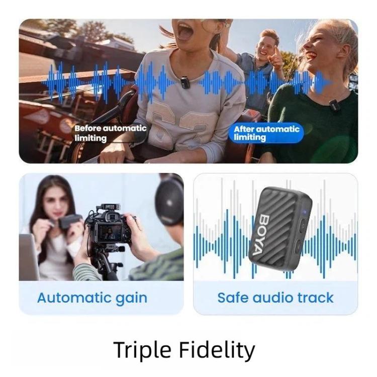 Microfono lavalier wireless BOYA MIC2 per smartphone