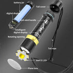 Torcia subacquea a LED XHP70 impermeabile IPX8 ad alta potenza con interruttore magnetico e ricaricabile., Built In 21700 Battery, Without Battery