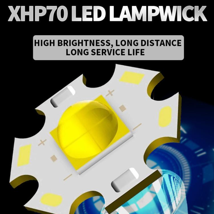 Torcia subacquea a LED XHP70 impermeabile IPX8 ad alta potenza con interruttore magnetico e ricaricabile., Built In 21700 Battery, Without Battery