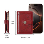Portafoglio corto da donna Baellerry N8358 in pelle cerata con motivo traforato, porta carte multiuso e tasca portamonete con cerniera.