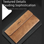 Portafoglio lungo da uomo Baellerry C3099, minimalista, con chiusura a libro, porta carte multiuso, design elegante e casual, a tre ante, finitura opaca.