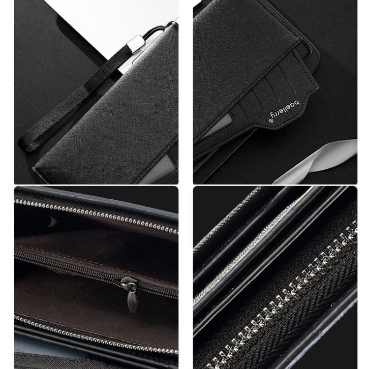 Portafoglio lungo da uomo Baellerry C3259 con porta carte multiuso, pochette elegante e casual con cerniera.