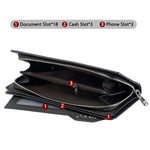 Portafoglio lungo da uomo Baellerry C3259 con porta carte multiuso, pochette elegante e casual con cerniera.