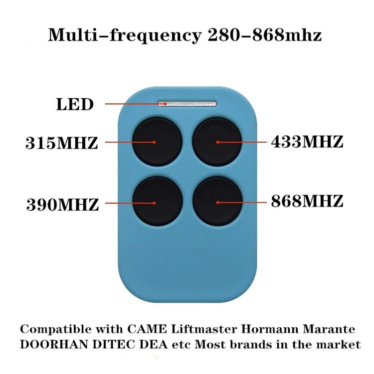 Duplicatore multifrequenza universale per telecomandi per porte da garage, 280-868 MHz
