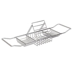 Portaoggetti estensibile per vasca da bagno in acciaio inox, ripiano organizer per vasca, supporto per tablet, Standard  Gold, Standard  Silver, Standard  Rose Gold, With Stand Gold, With Stand Silver, With Stand Rose Gold