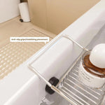 Portaoggetti estensibile in acciaio inox per vasca da bagno