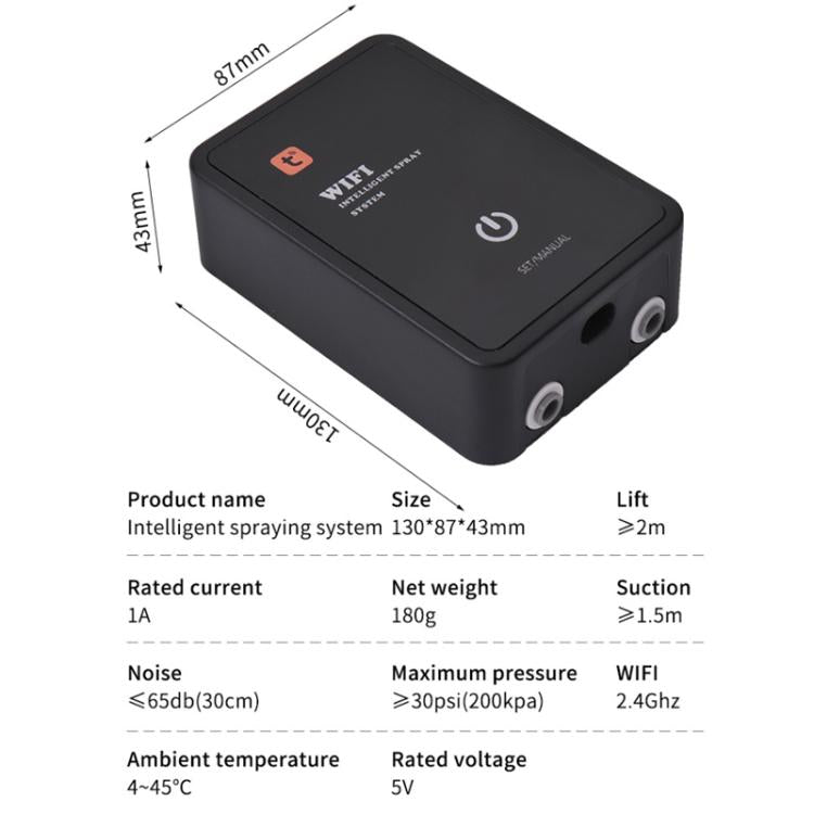 Sistema di nebulizzazione WiFi per terrari a tema foresta pluviale con timer intelligente e controllo tramite app Tuya, kit di nebulizzazione a bassa rumorosità., EU Plug, US Plug, UK Plug