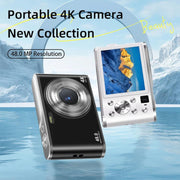 Fotocamera digitale HD 4K a doppia lente per selfie, portatile con sensore CCD a scheda, ideale per studenti., Black, White, Black+32G Memory Card, White+32G Memory Card