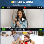 Fotocamera digitale HD 4K a doppia lente per selfie, portatile con sensore CCD a scheda, ideale per studenti., Black, White, Black+32G Memory Card, White+32G Memory Card