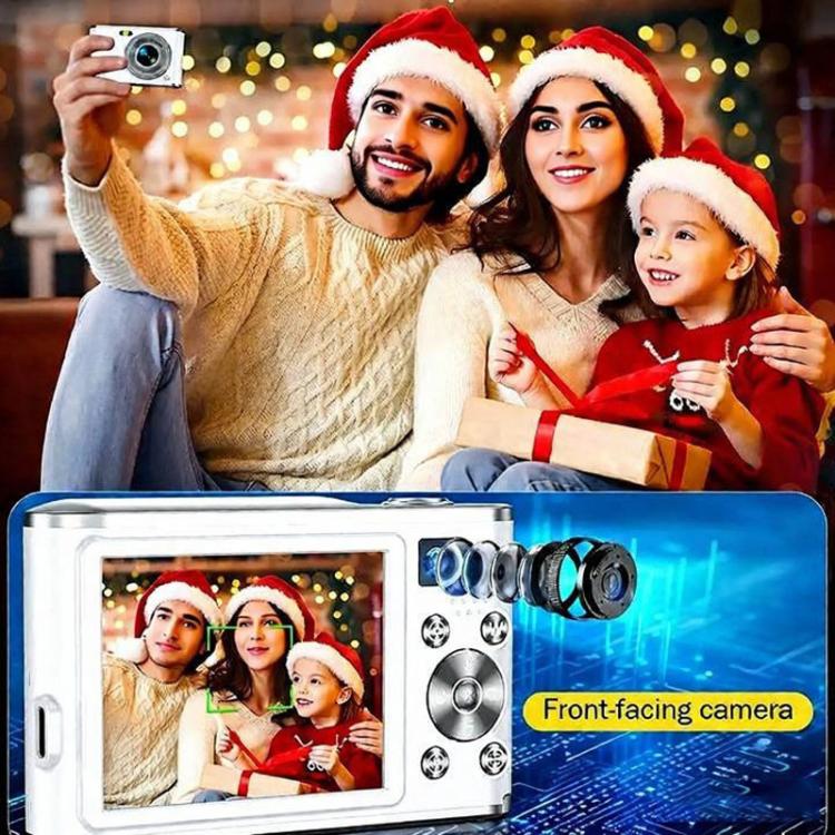 Fotocamera digitale HD 4K a doppia lente per selfie, portatile con sensore CCD a scheda, ideale per studenti., Black, White, Black+32G Memory Card, White+32G Memory Card
