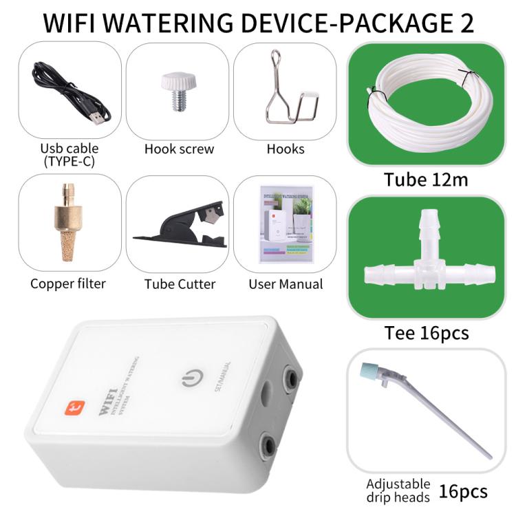 Sistema di irrigazione a goccia automatico intelligente Tuya compatibile con Wi-Fi, con doppia pompa e supporto fino a 16 vasi., Adjustable Drip Arrow Version, Adjustable Drip Heads Version, Drip Arrow Version