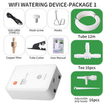 Sistema di irrigazione a goccia automatico intelligente Tuya compatibile con Wi-Fi, con doppia pompa e supporto fino a 16 vasi., Adjustable Drip Arrow Version, Adjustable Drip Heads Version, Drip Arrow Version