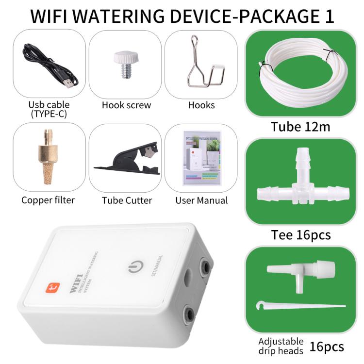 Sistema di irrigazione a goccia automatico intelligente Tuya compatibile con Wi-Fi, con doppia pompa e supporto fino a 16 vasi., Adjustable Drip Arrow Version, Adjustable Drip Heads Version, Drip Arrow Version
