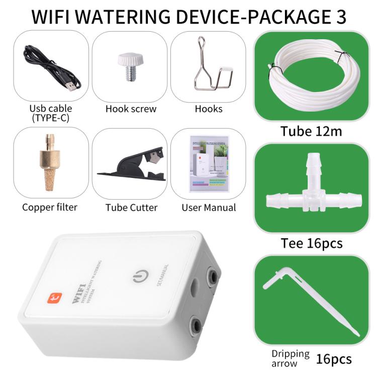 Sistema di irrigazione a goccia automatico intelligente Tuya compatibile con Wi-Fi, con doppia pompa e supporto fino a 16 vasi., Adjustable Drip Arrow Version, Adjustable Drip Heads Version, Drip Arrow Version