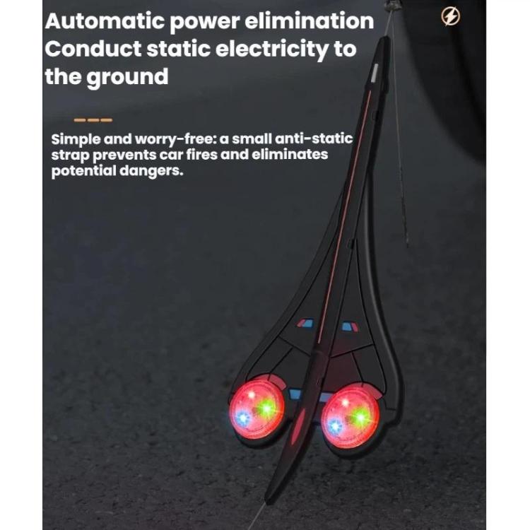 Cinghia antistatica di messa a terra per tubo di scarico, resistente all'usura, per autoveicoli., Luminous + Reflective, Reflective, With Warning Light (Blister Packaging)