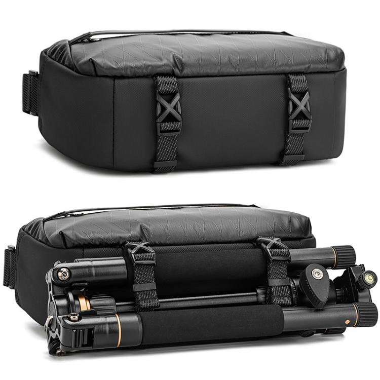 Borsa a tracolla da uomo QISEMIAN per fotocamera DSLR, resistente all'acqua, con divisori rimovibili e attacco per treppiede.