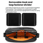 Borsa a tracolla da uomo QISEMIAN per fotocamera DSLR, resistente all'acqua, con divisori rimovibili e attacco per treppiede.