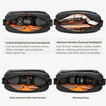 Borsa a tracolla da uomo QISEMIAN per fotocamera DSLR, resistente all'acqua, con divisori rimovibili e attacco per treppiede.