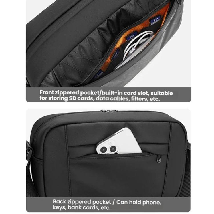 Borsa a tracolla da uomo QISEMIAN per fotocamera DSLR, resistente all'acqua, con divisori rimovibili e attacco per treppiede.