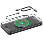 Tappetino magnetico antiscivolo con indicatore luminoso per la ricarica wireless in auto con standard Qi per Apple / Huawei / Xiaomi., USB, Type-C