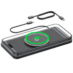 Tappetino magnetico antiscivolo con indicatore luminoso per la ricarica wireless in auto con standard Qi per Apple / Huawei / Xiaomi., USB, Type-C