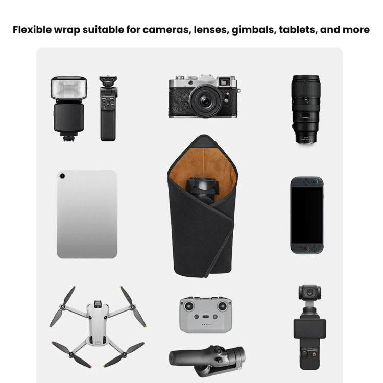 Panno multiuso autoadesivo per avvolgere e riporre obiettivi, gimbal e tablet., L Brown, L Khaki, L Cyan, S Brown, S Khaki, S Cyan