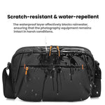 Borsa a tracolla da uomo QISEMIAN XK110 per fotocamera DSLR, resistente all'acqua, con divisori rimovibili e attacco per treppiede.