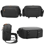 Borsa a tracolla da uomo QISEMIAN XK110 per fotocamera DSLR, resistente all'acqua, con divisori rimovibili e attacco per treppiede.