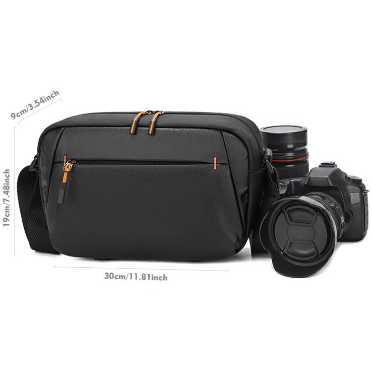 Borsa a tracolla da uomo QISEMIAN XK110 per fotocamera DSLR, resistente all'acqua, con divisori rimovibili e attacco per treppiede.
