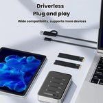 Blueendless DB2804NA Four-Bay NVMe Drive Enclosure M.2 1 To 3 Cloning Copying Device External SSD Enclosure External Reader, US Plug, EU Plug, UK Plug