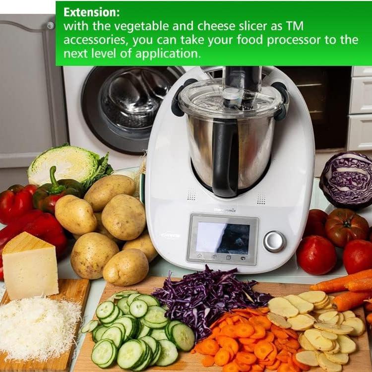 Accessorio affettatrice e grattugia in acciaio inox per formaggio, frutta e verdura per Thermomix TM6 e TM5, Slicer & Grater