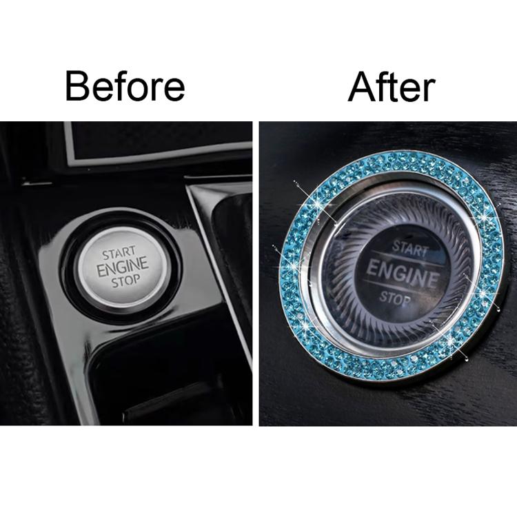 Adesivo con anello decorativo a forma di diamante per l'avviamento One-Touch dell'auto