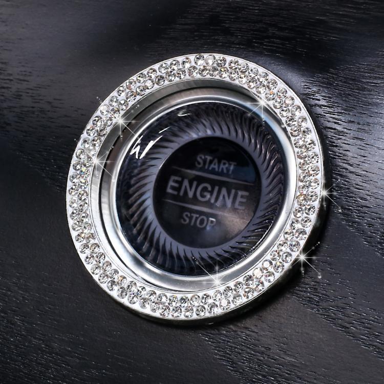 Adesivo con anello decorativo a forma di diamante per l'avviamento One-Touch dell'auto