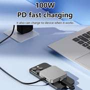 Blueendless M3NF M.2 NVMe Magnetic Hard Drive Enclosure PD100W Built-In Turbo Fan Solid-State Portable Hard Drive Enclosure, M3NF