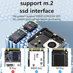 Blueendless M3NF M.2 NVMe Magnetic Hard Drive Enclosure PD100W Built-In Turbo Fan Solid-State Portable Hard Drive Enclosure, M3NF