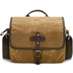 Borsa a tracolla in tela cerata per fotocamera con divisori regolabili, ideale per fotografia DSLR e viaggi., L Dusty Yellow, L Army Green, L Deep Gray, S Army Green, S Dusty Yellow, S Deep Gray