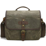 Borsa a tracolla in tela cerata per fotocamera con divisori regolabili, ideale per fotografia DSLR e viaggi., L Dusty Yellow, L Army Green, L Deep Gray, S Army Green, S Dusty Yellow, S Deep Gray