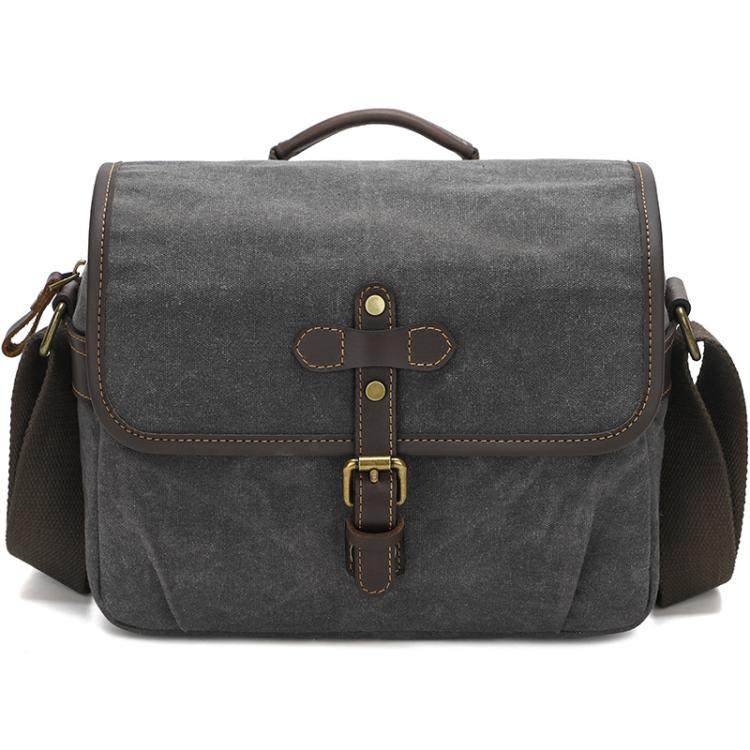 Borsa a tracolla in tela cerata per fotocamera con divisori regolabili, ideale per fotografia DSLR e viaggi., L Dusty Yellow, L Army Green, L Deep Gray, S Army Green, S Dusty Yellow, S Deep Gray