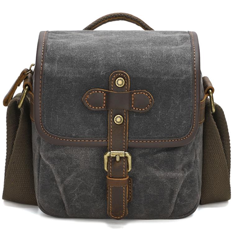 Borsa a tracolla in tela cerata per fotocamera con divisori regolabili, ideale per fotografia DSLR e viaggi., L Dusty Yellow, L Army Green, L Deep Gray, S Army Green, S Dusty Yellow, S Deep Gray
