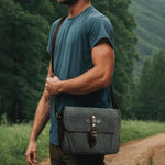 Borsa a tracolla in tela cerata per fotocamera con divisori regolabili, ideale per fotografia DSLR e viaggi., L Dusty Yellow, L Army Green, L Deep Gray, S Army Green, S Dusty Yellow, S Deep Gray