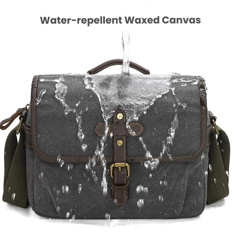 Borsa a tracolla in tela cerata per fotocamera con divisori regolabili, ideale per fotografia DSLR e viaggi., L Dusty Yellow, L Army Green, L Deep Gray, S Army Green, S Dusty Yellow, S Deep Gray
