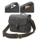 Borsa a tracolla in tela cerata per fotocamera con divisori regolabili, ideale per fotografia DSLR e viaggi., L Dusty Yellow, L Army Green, L Deep Gray, S Army Green, S Dusty Yellow, S Deep Gray